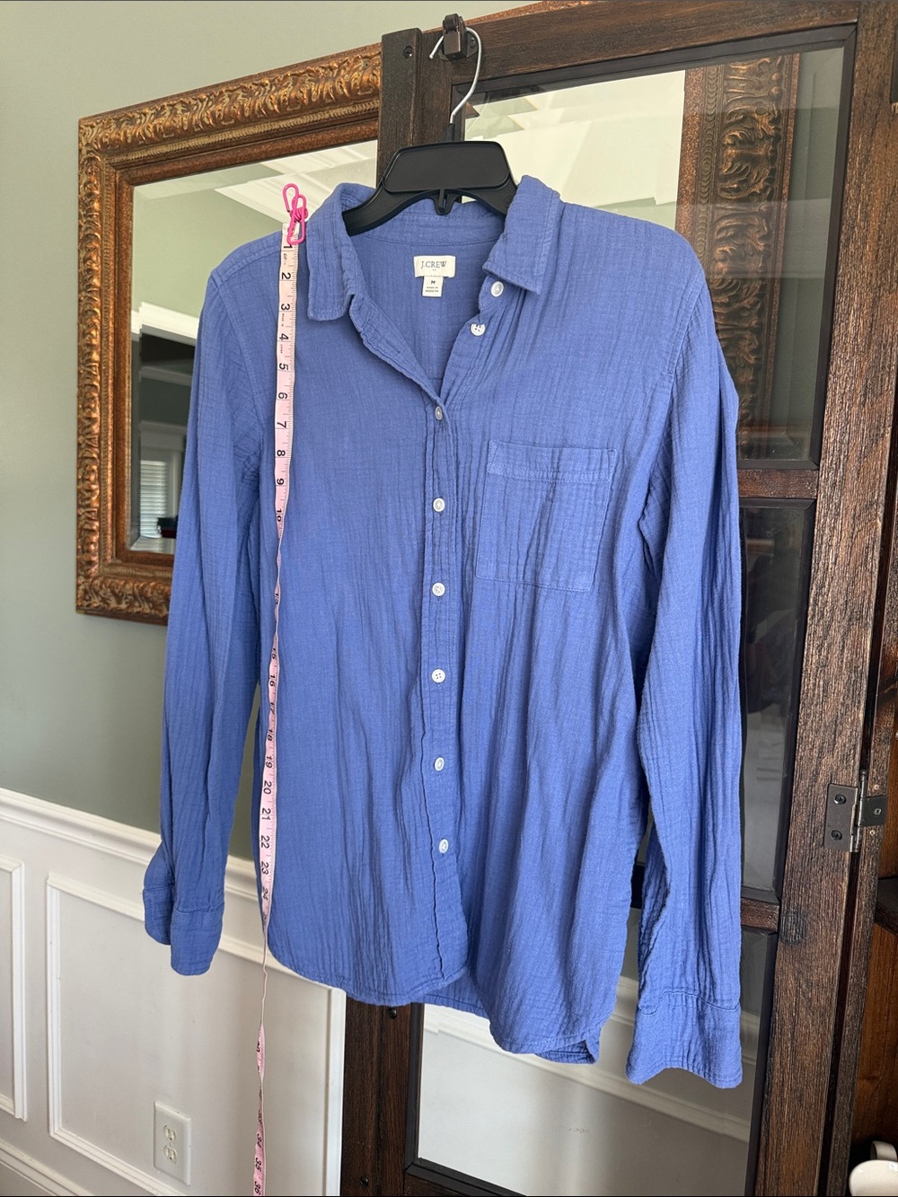 J. Crew Women’s Indigo Blue Long-Sleeve Cotton Button-Down Shirt Size M